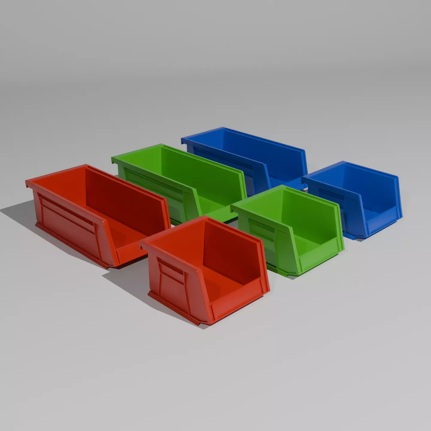 Plastic Stackable Bins Pack 3D model_0