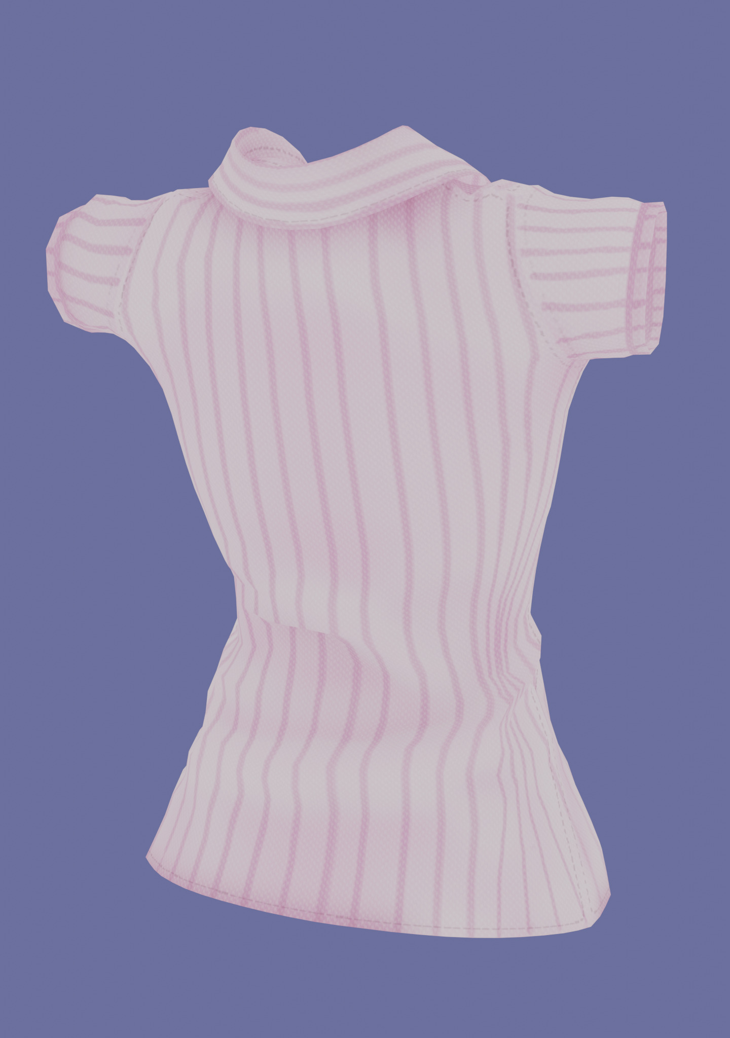Stylized Button up Blouse Low-poly 3D model_3