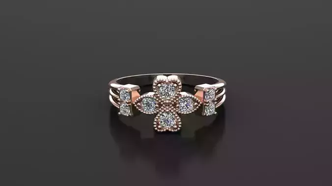 Diamond Women Ring Jewelry Ready For Print SR68