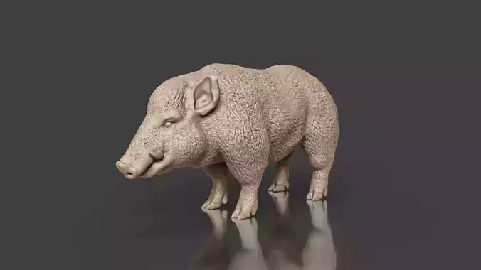 Wild boar Miniature STL Real Look 3D print model