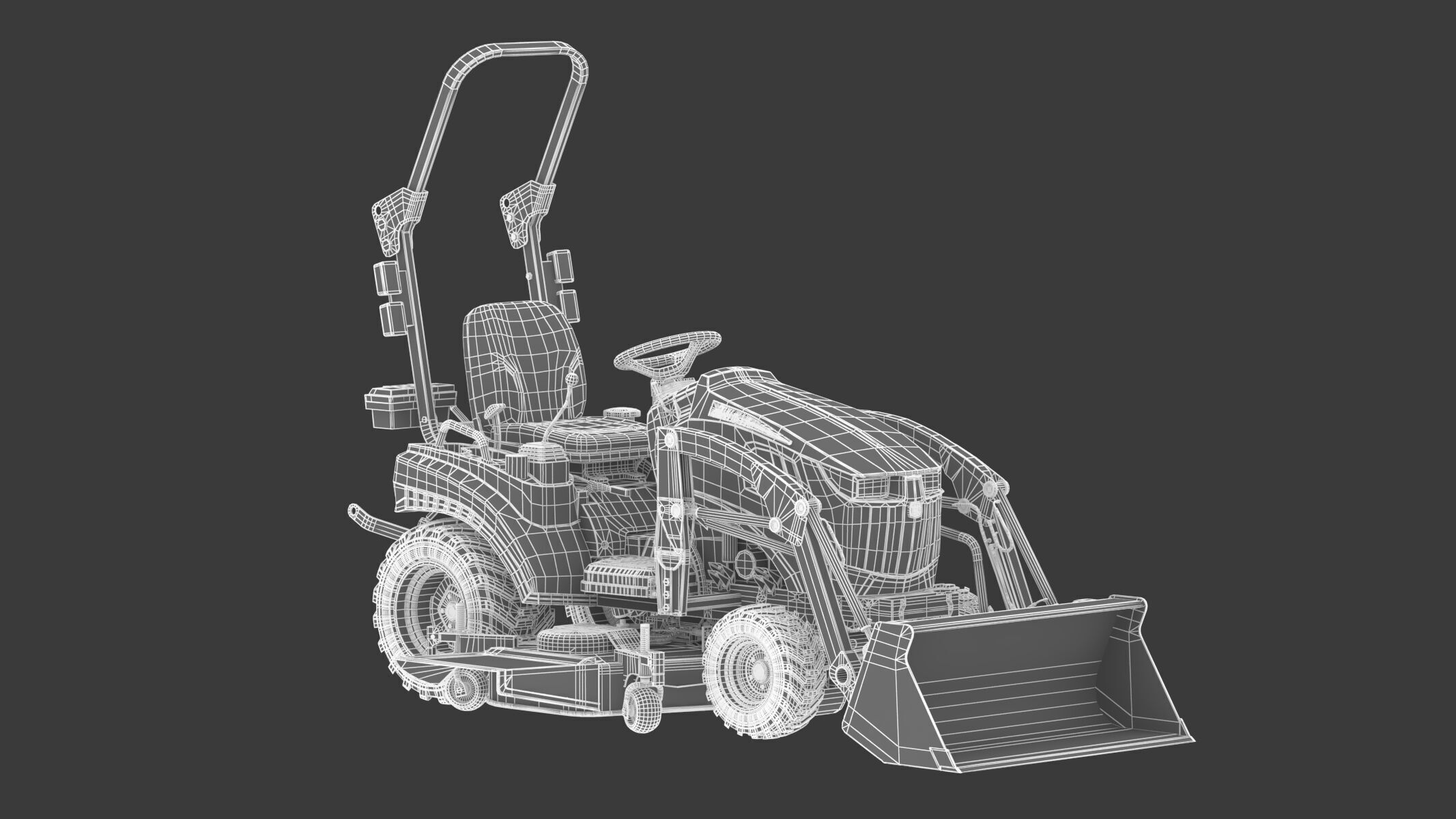 John Deere 1023E Sub-Compact Tractor Full Parts 3D model_22