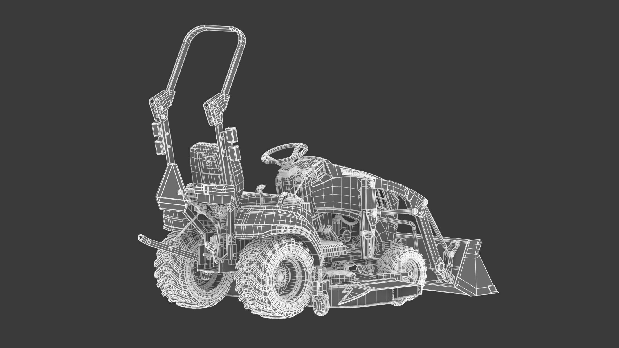 John Deere 1023E Sub-Compact Tractor Full Parts 3D model_24
