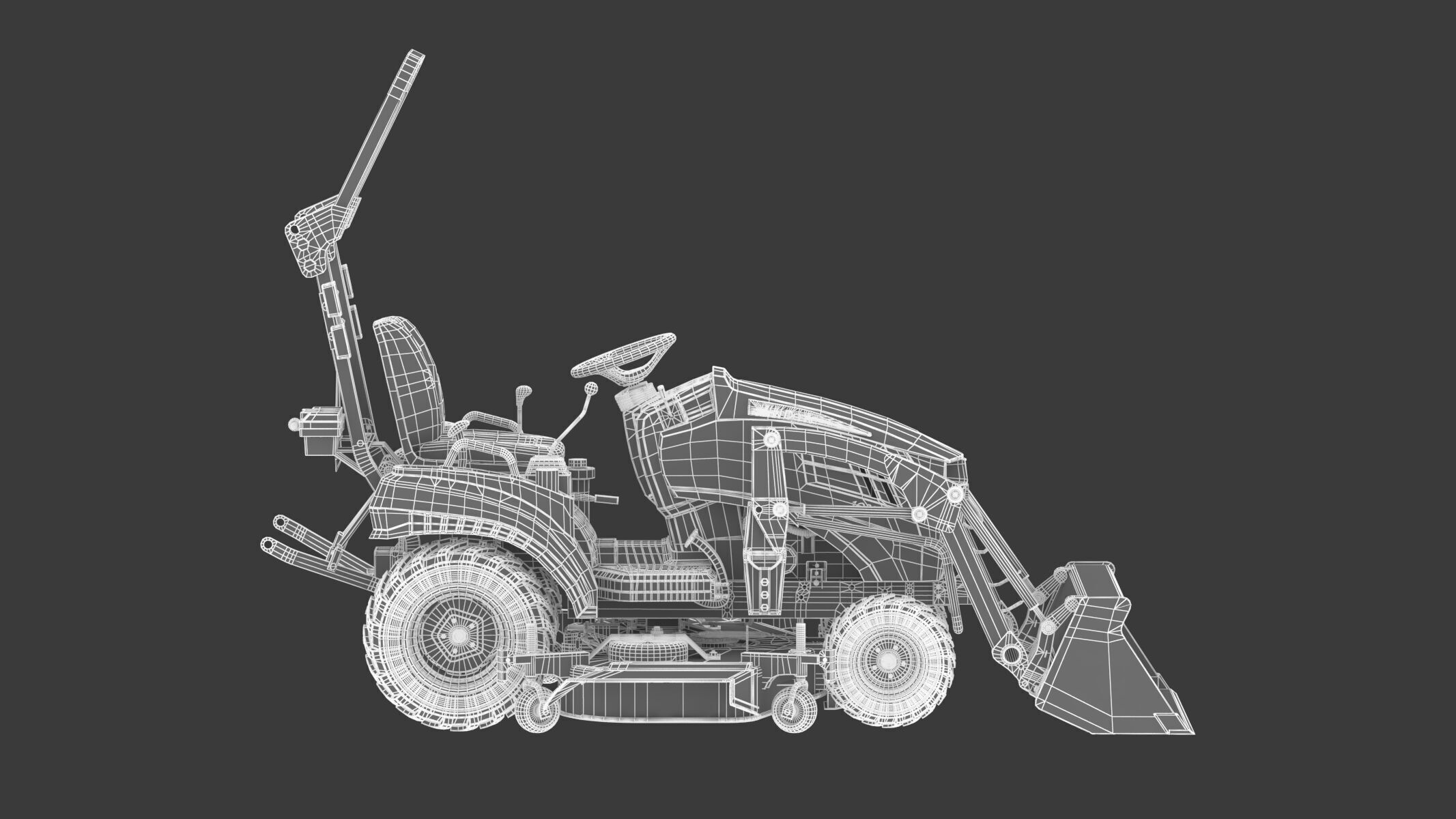 John Deere 1023E Sub-Compact Tractor Full Parts 3D model_23