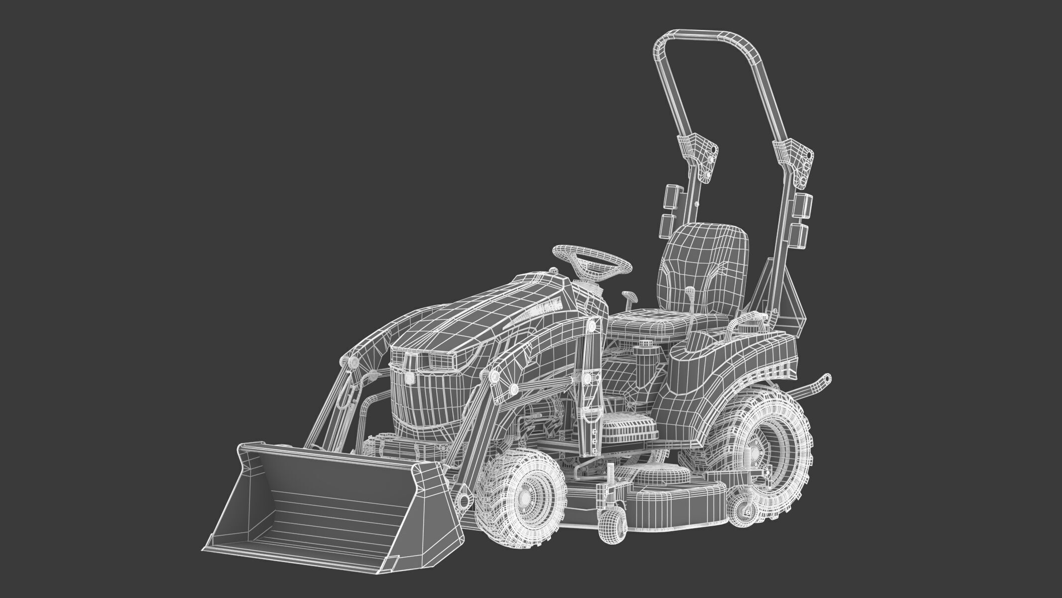 John Deere 1023E Sub-Compact Tractor Full Parts 3D model_20