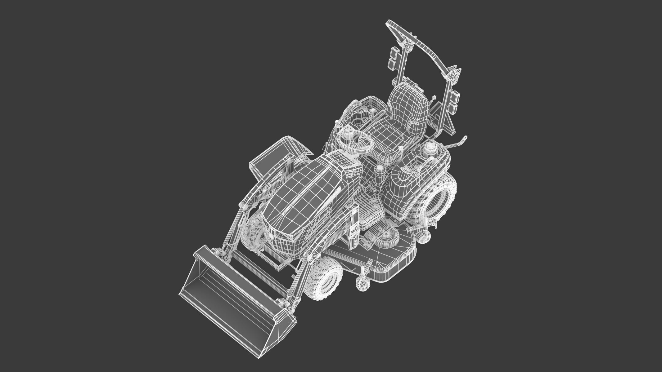 John Deere 1023E Sub-Compact Tractor Full Parts 3D model_28