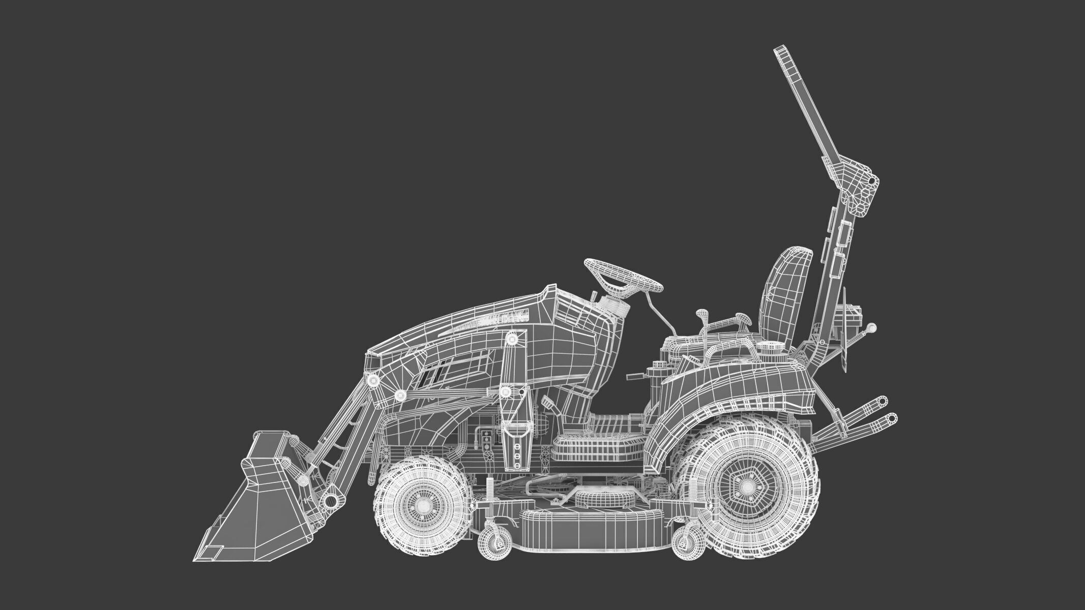 John Deere 1023E Sub-Compact Tractor Full Parts 3D model_27