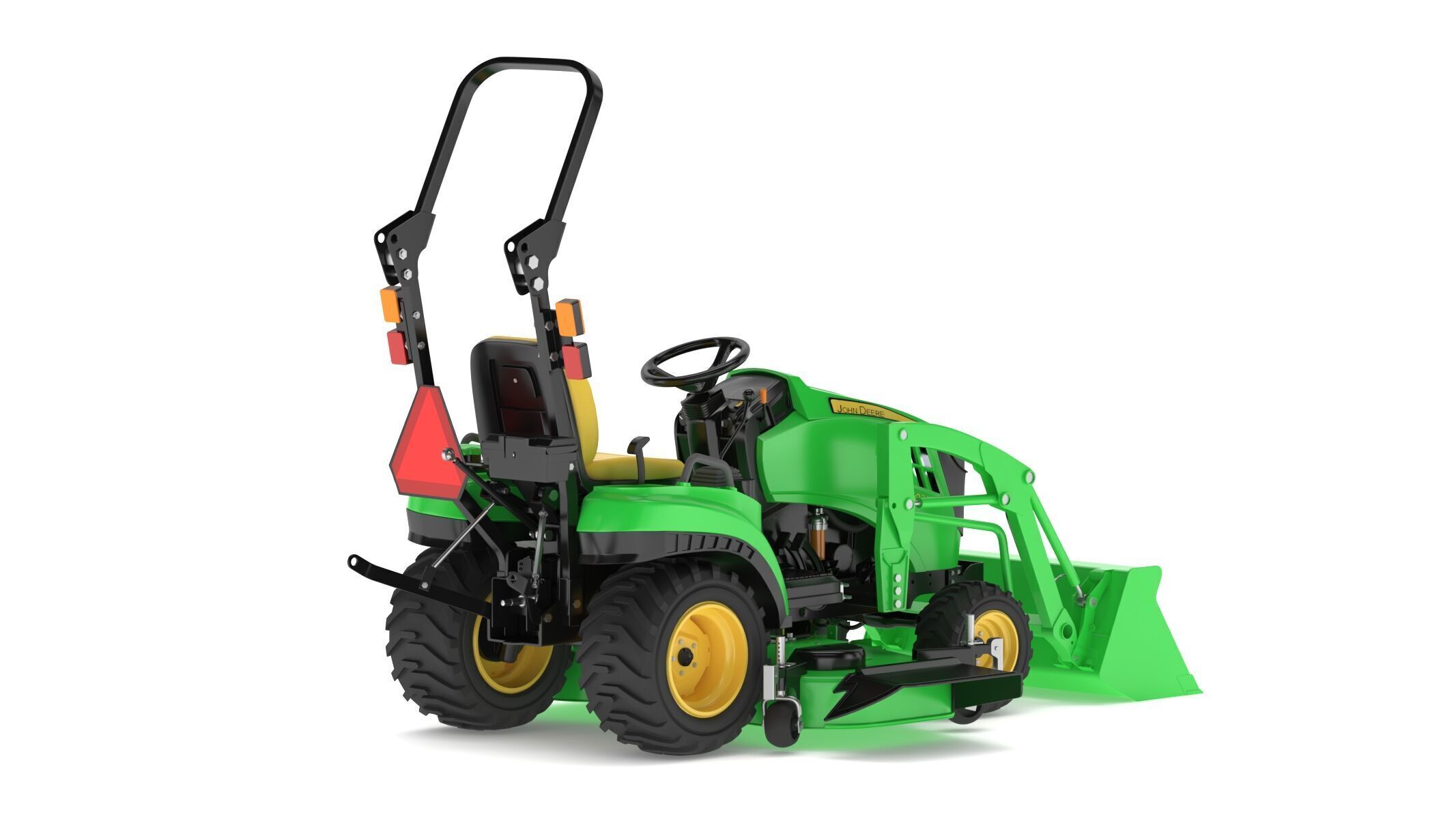 John Deere 1023E Sub-Compact Tractor Full Parts 3D model_4
