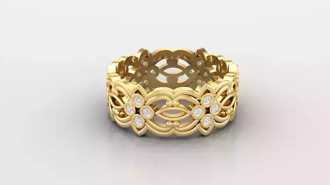 Diamond Women Ring Jewelry SLT 98 3D print model