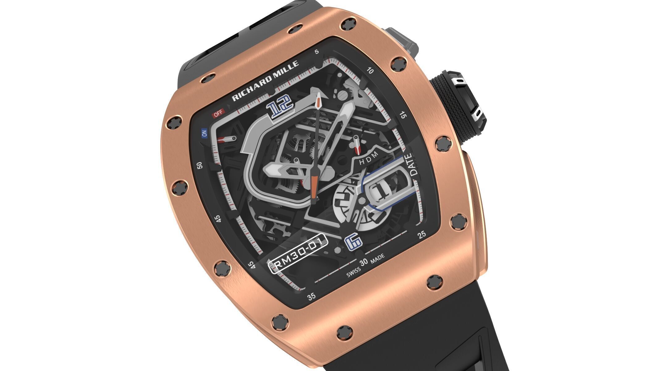 Richard Mille RM 30-01 Luxury Watch 3D model_2