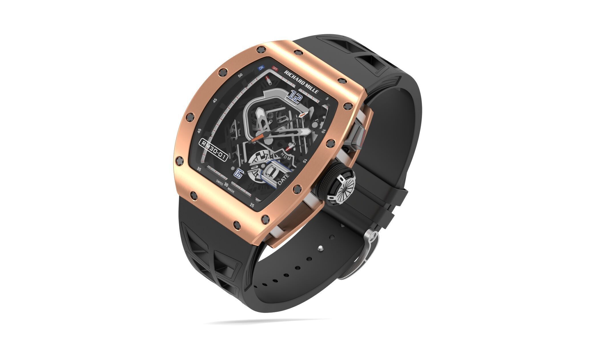 Richard Mille RM 30-01 Luxury Watch 3D model_1