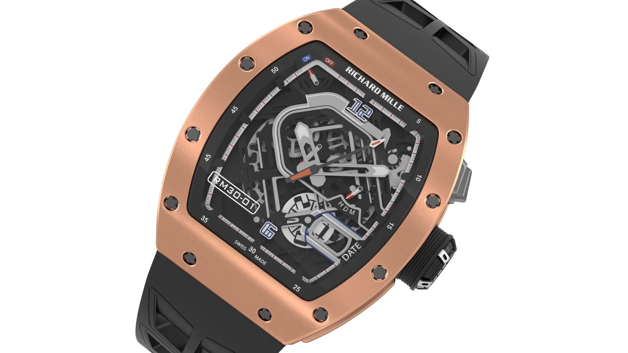Richard Mille RM 30-01 Luxury Watch 3D model_3