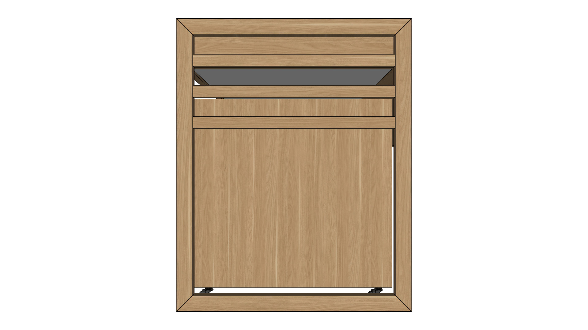 Work Desk Japandi Minimalist Game Ready Low Poly Low-poly 3D model_4