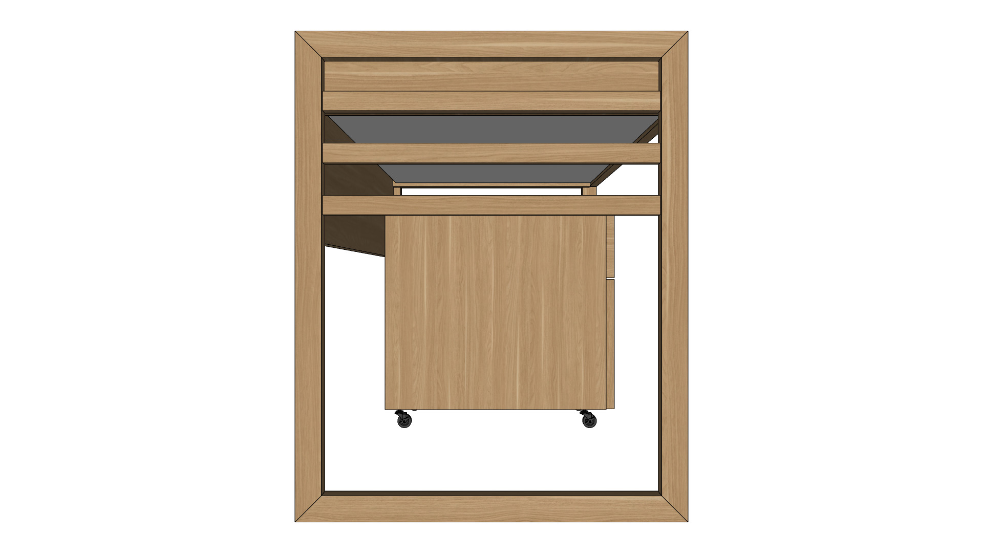 Work Desk Japandi Minimalist Game Ready Low Poly Low-poly 3D model_3