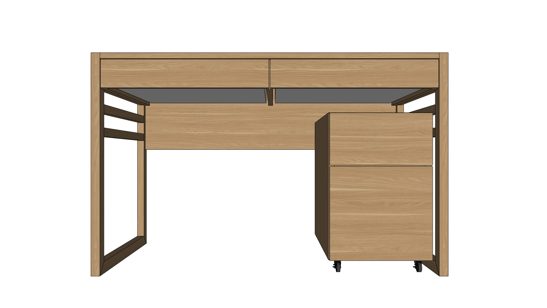 Work Desk Japandi Minimalist Game Ready Low Poly Low-poly 3D model_2