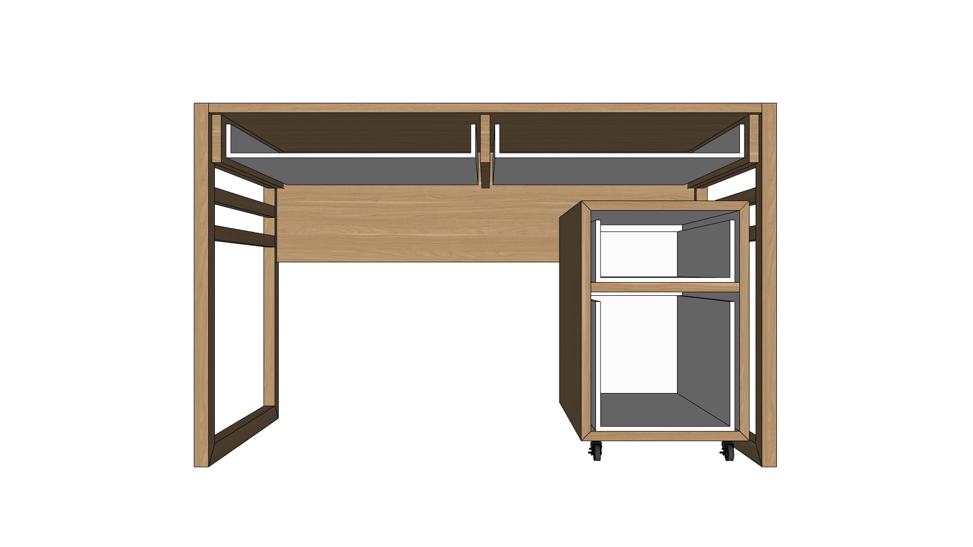 Work Desk Japandi Minimalist Game Ready Low Poly Low-poly 3D model_1