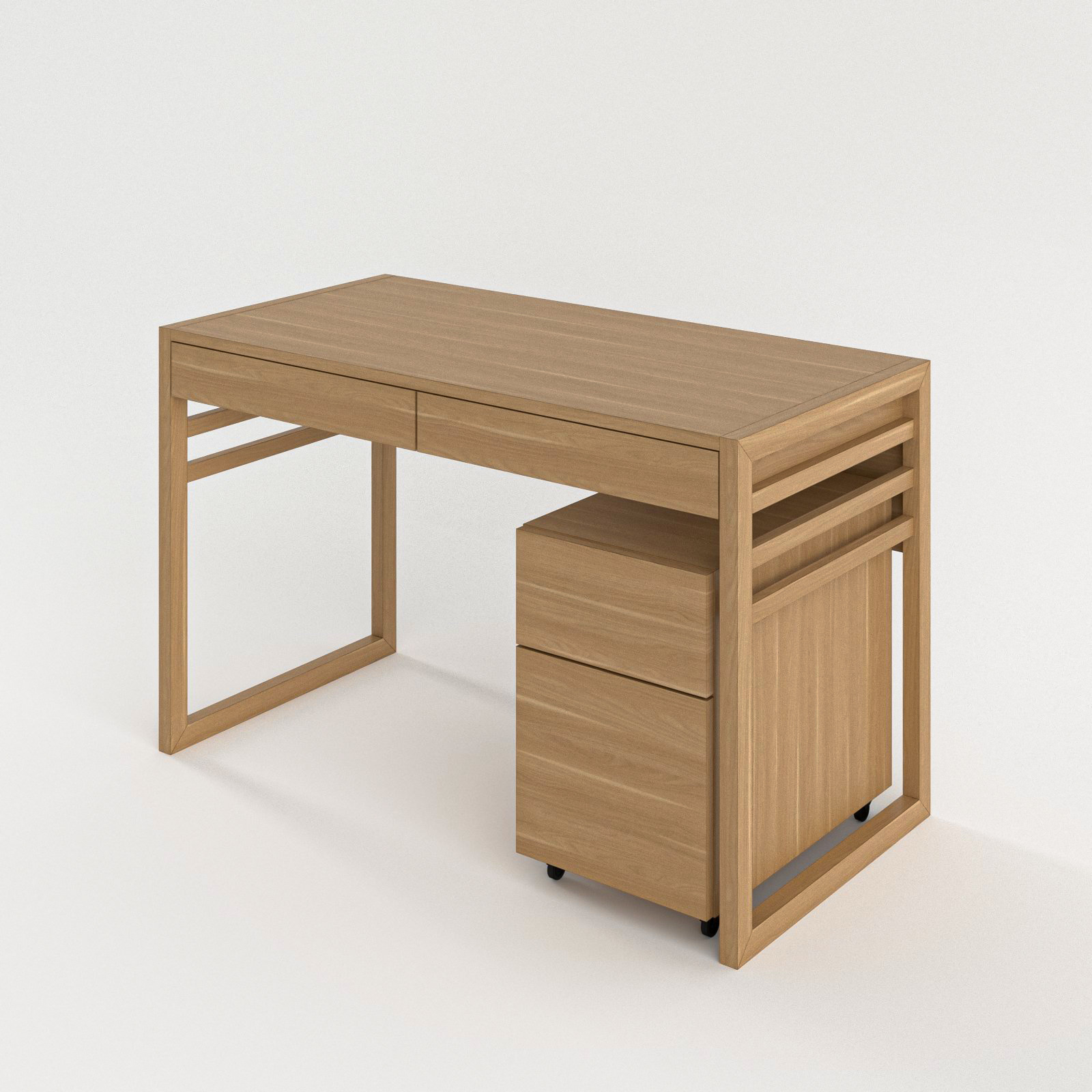 Work Desk Japandi Minimalist Game Ready Low Poly Low-poly 3D model_11