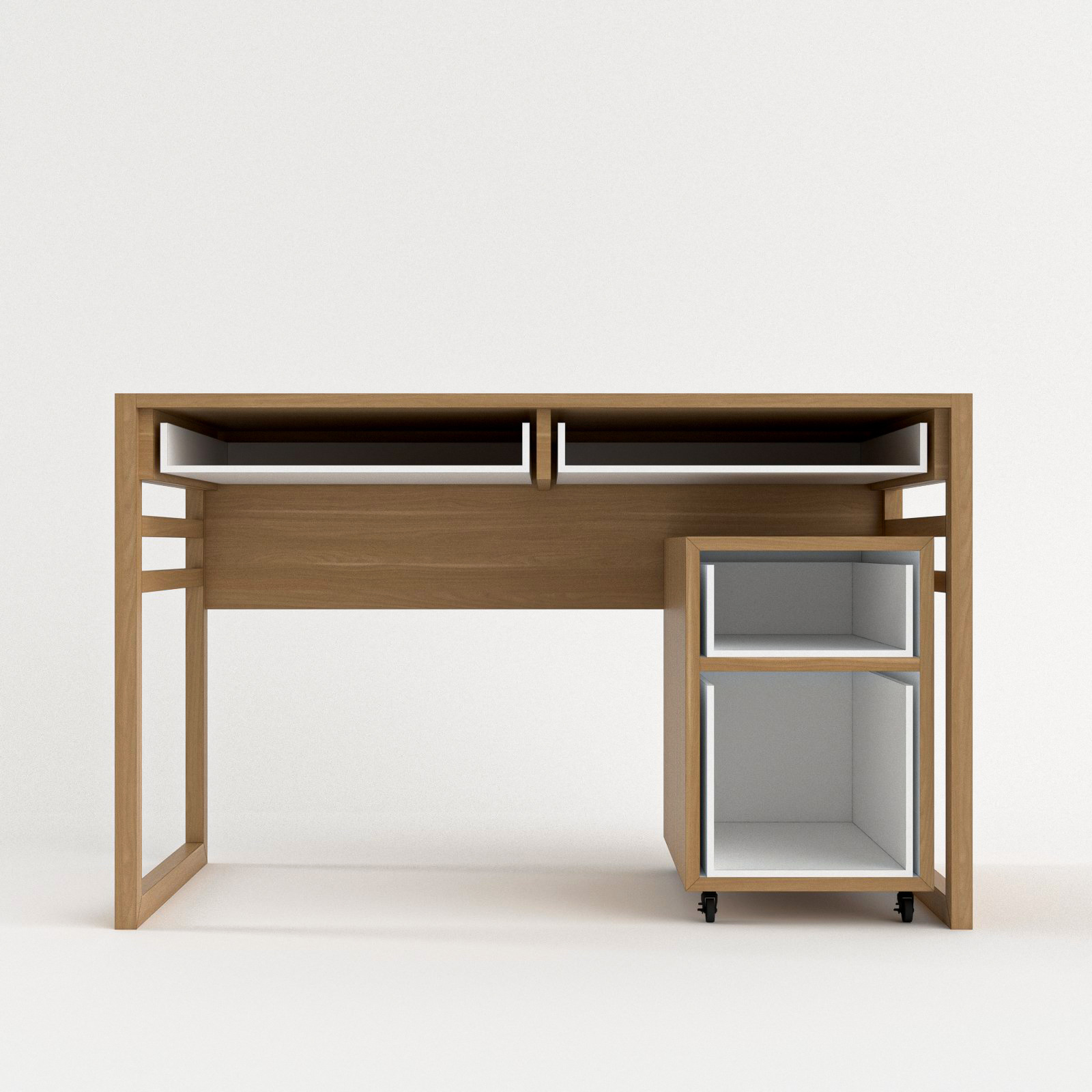 Work Desk Japandi Minimalist Game Ready Low Poly Low-poly 3D model_12