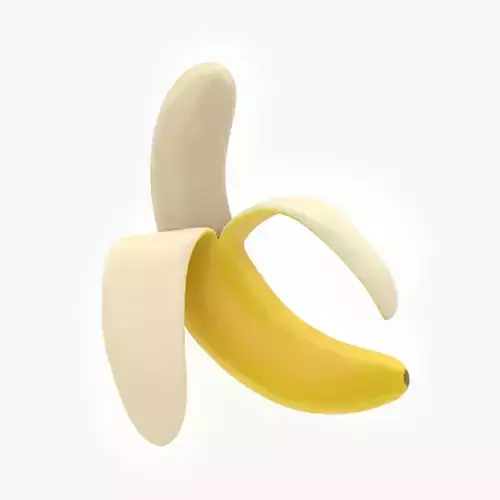 Banana icon Low-poly 3D model