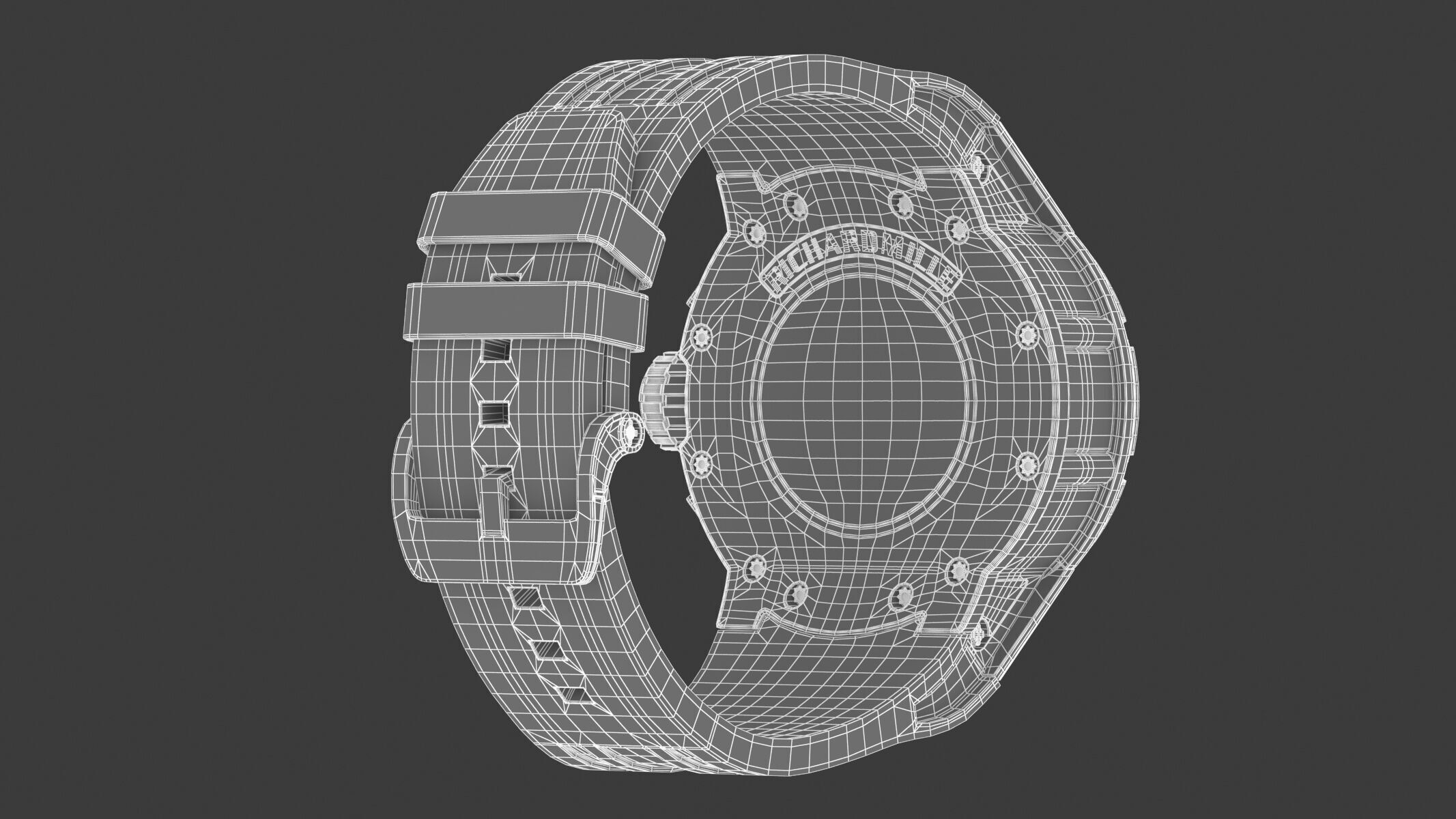 Richard Mille RM 032 Red Luxury Watch 3D model_15