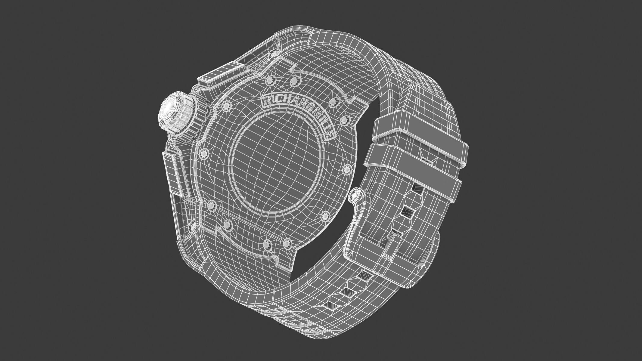 Richard Mille RM 032 Red Luxury Watch 3D model_14