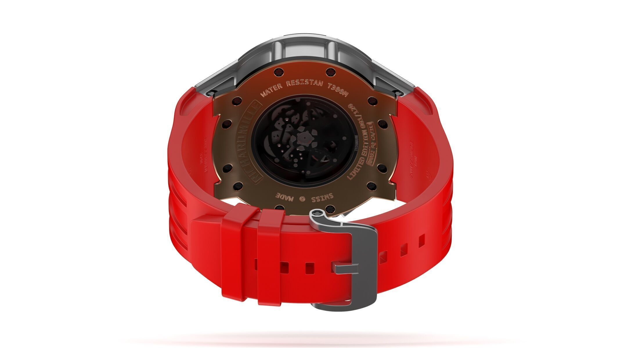 Richard Mille RM 032 Red Luxury Watch 3D model_8