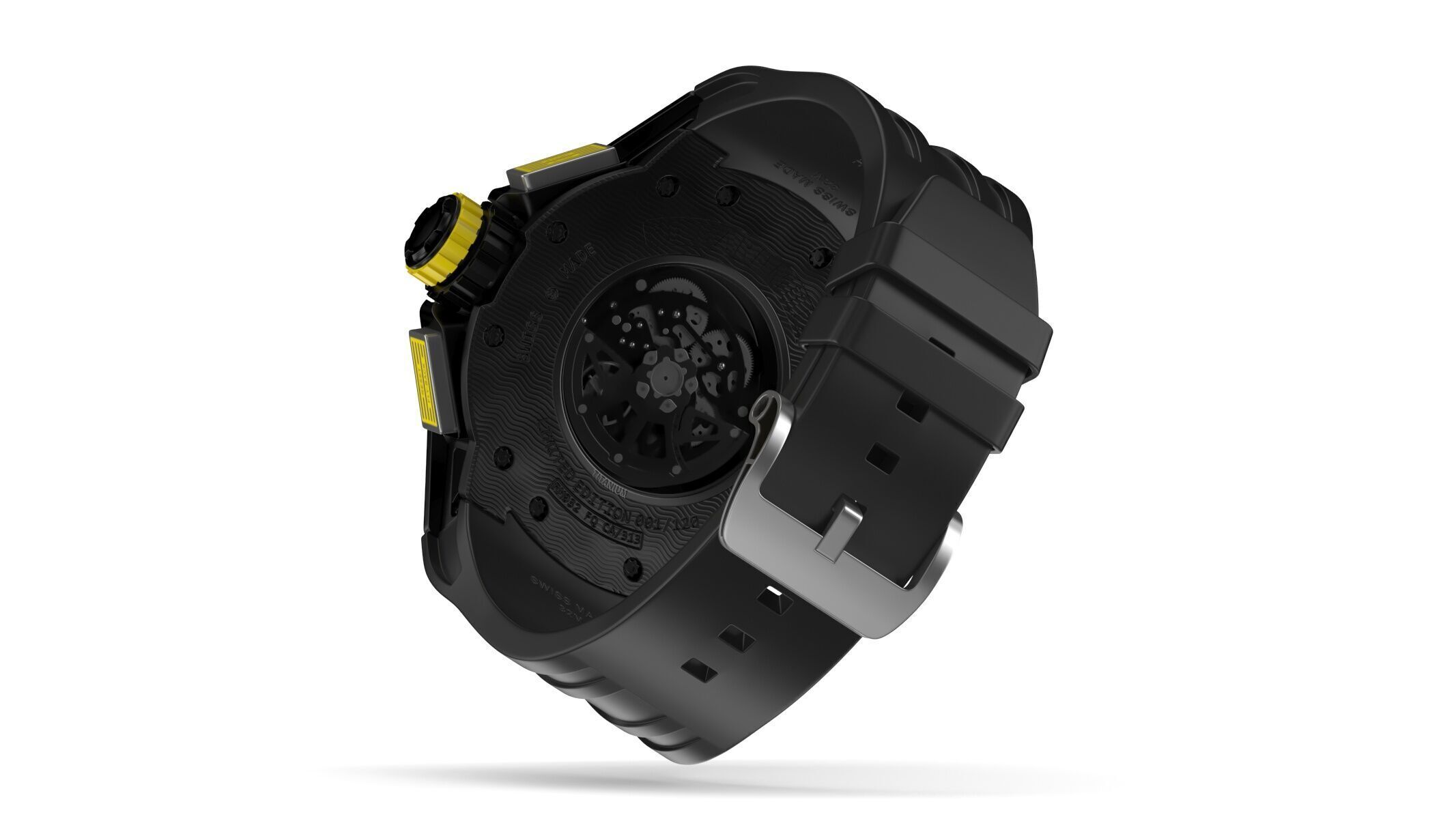 Richard Mille RM 032 Yellow Luxury Watch 3D model_4