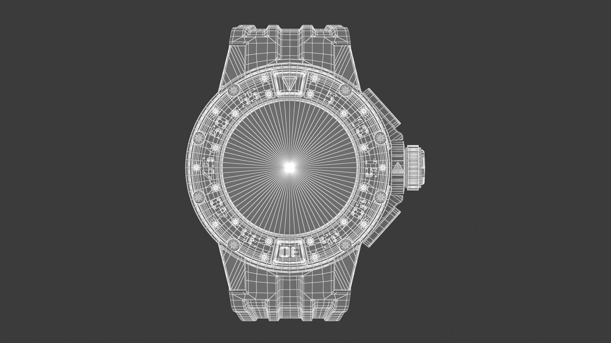 Richard Mille RM 032 Yellow Luxury Watch 3D model_10