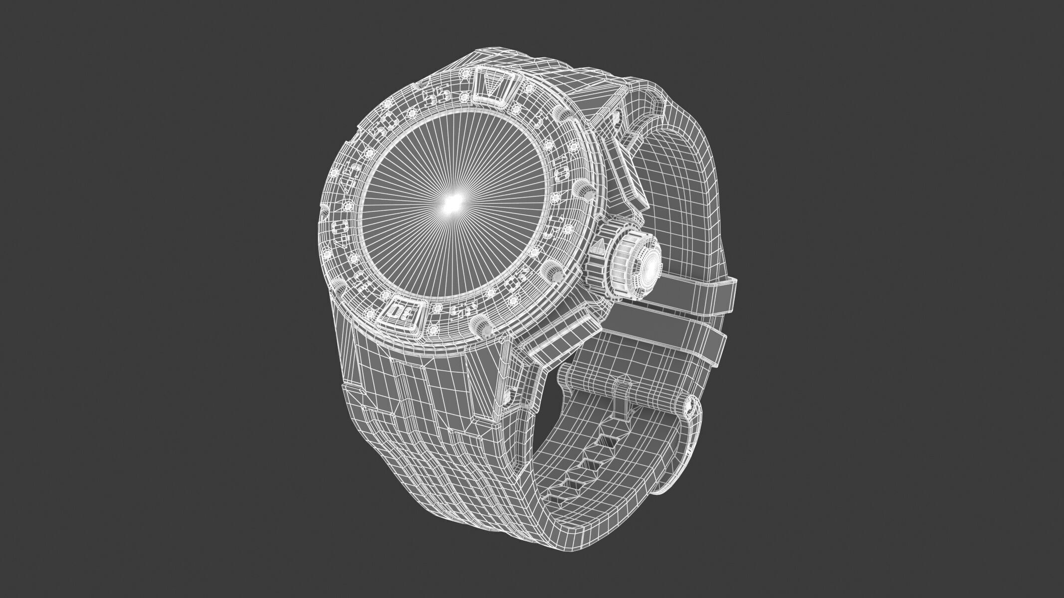 Richard Mille RM 032 Yellow Luxury Watch 3D model_11