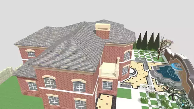 Complete European Garden Kit Baroque Estate 3D Model Set 3D model