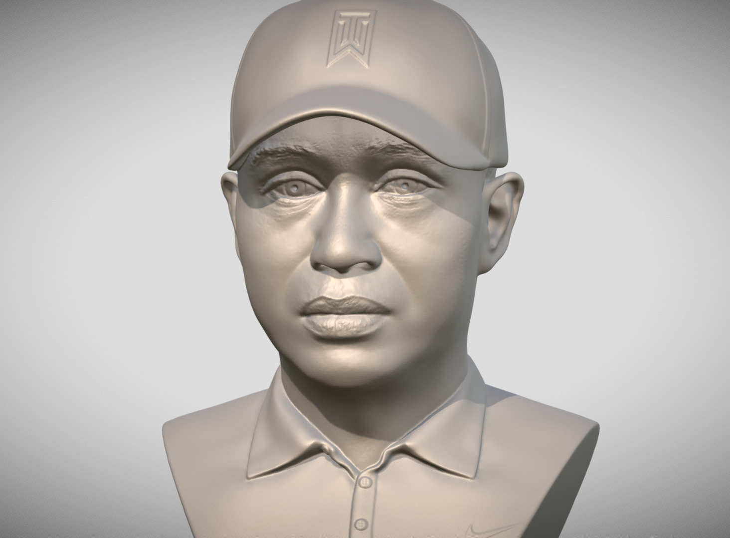 Tiger Woods bust 3D print model_1