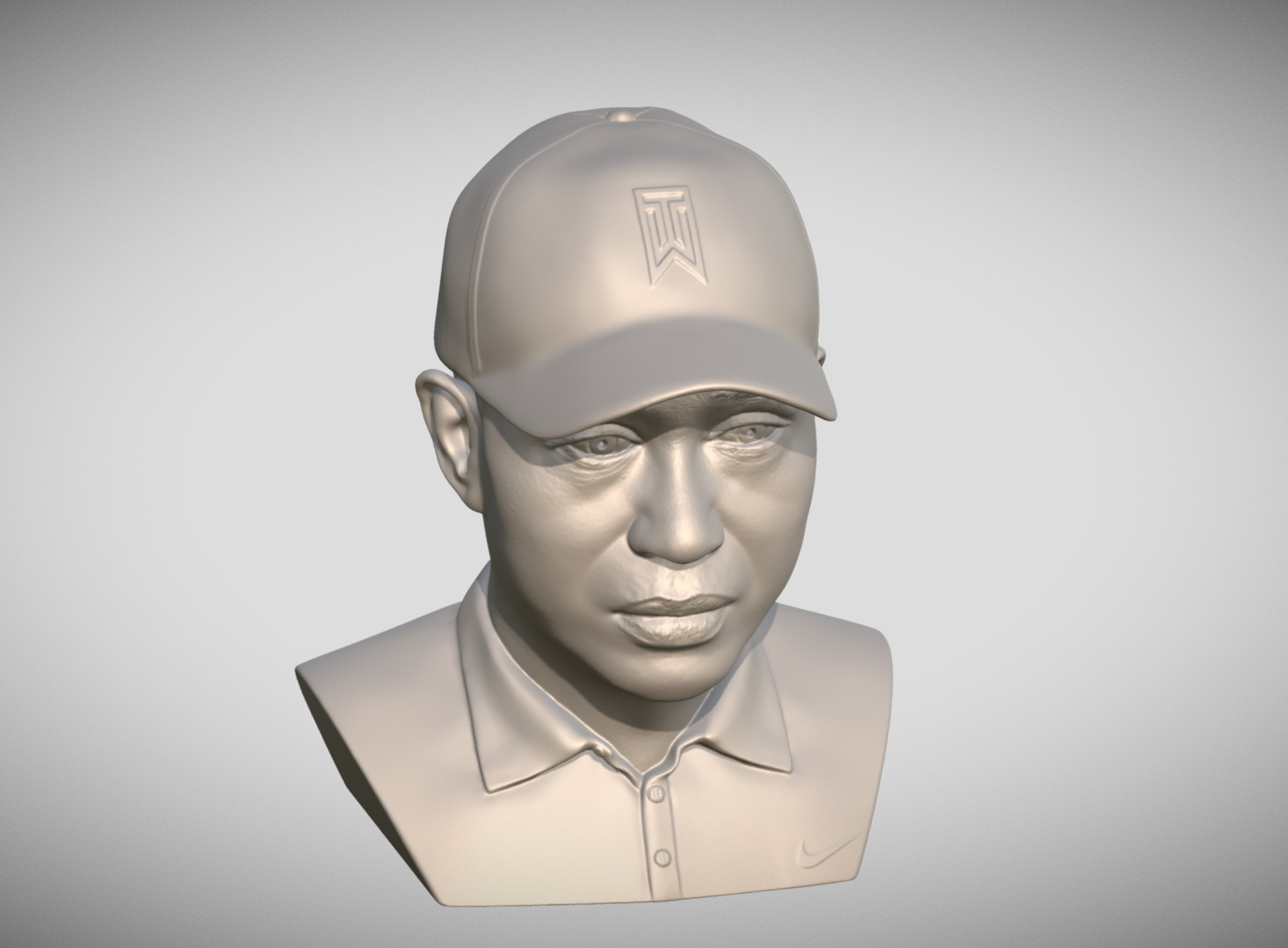 Tiger Woods bust 3D print model_15