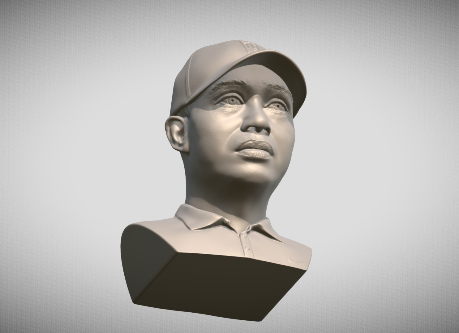 Tiger Woods bust 3D print model_16