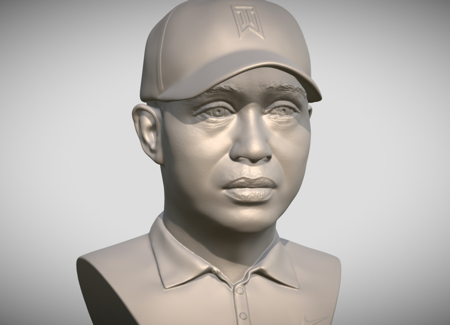 Tiger Woods bust 3D print model_10