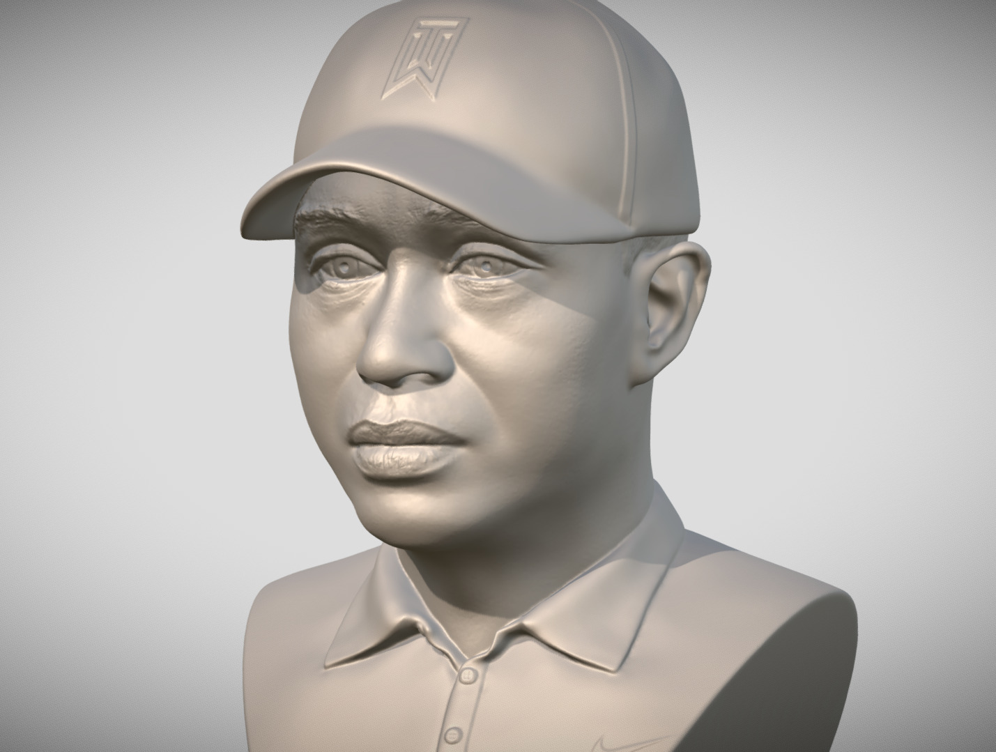 Tiger Woods bust 3D print model_2
