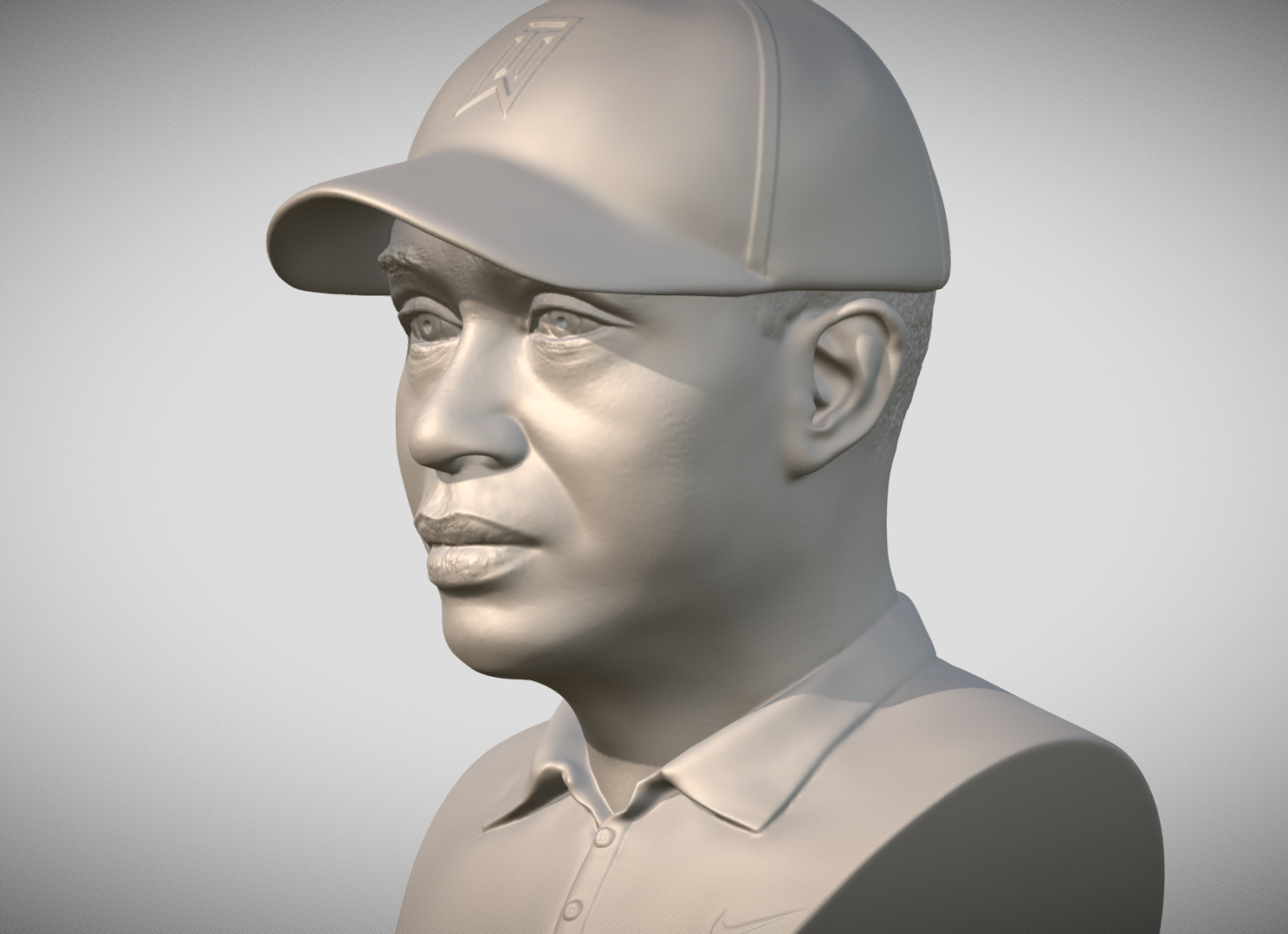 Tiger Woods bust 3D print model_3