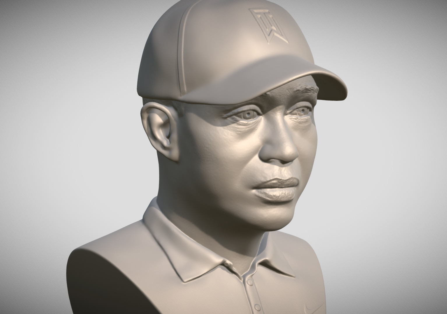 Tiger Woods bust 3D print model_9