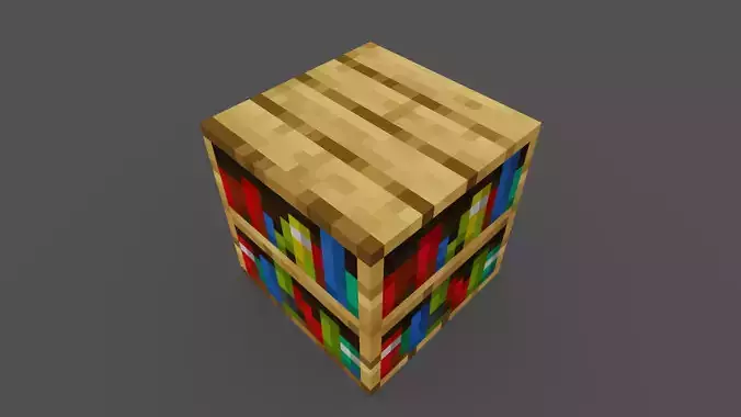 MineCraft bookshelf Low-poly 3D model