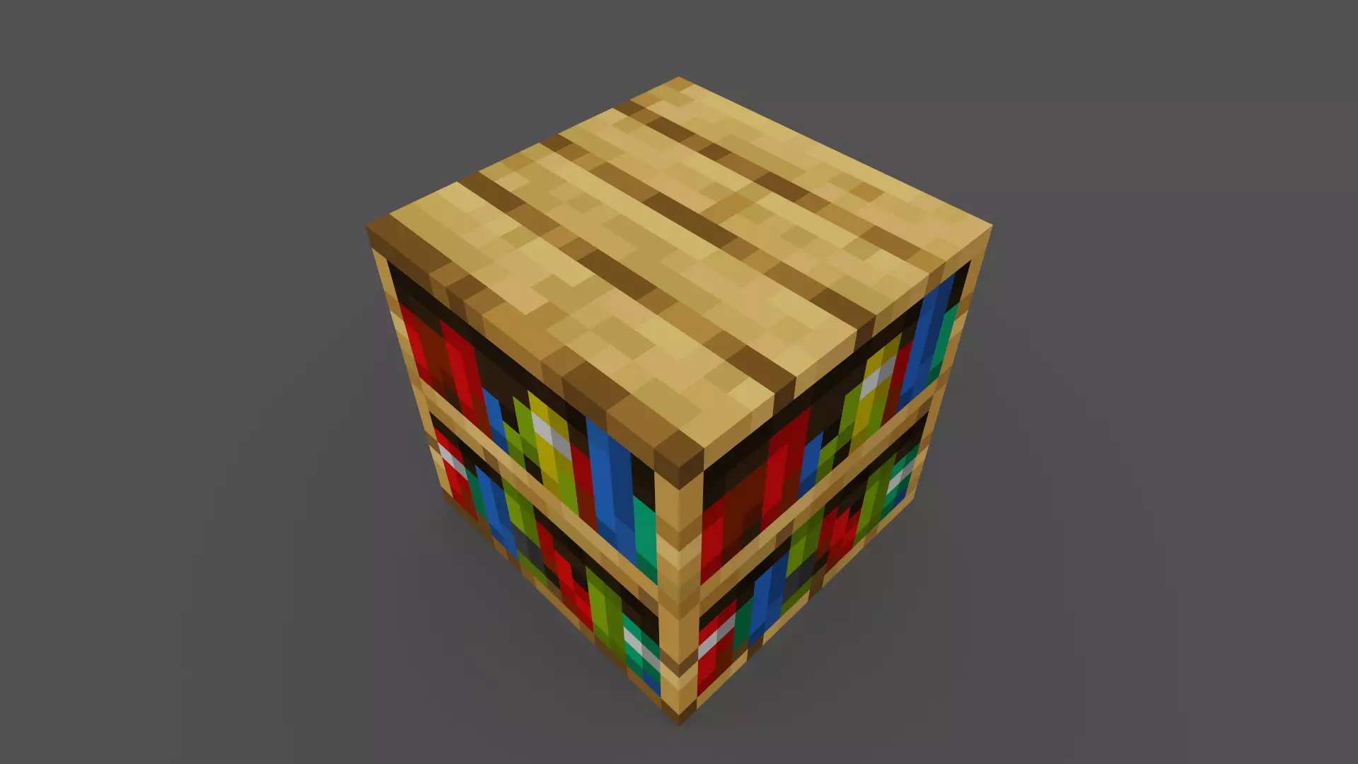 MineCraft bookshelf Low-poly 3D model