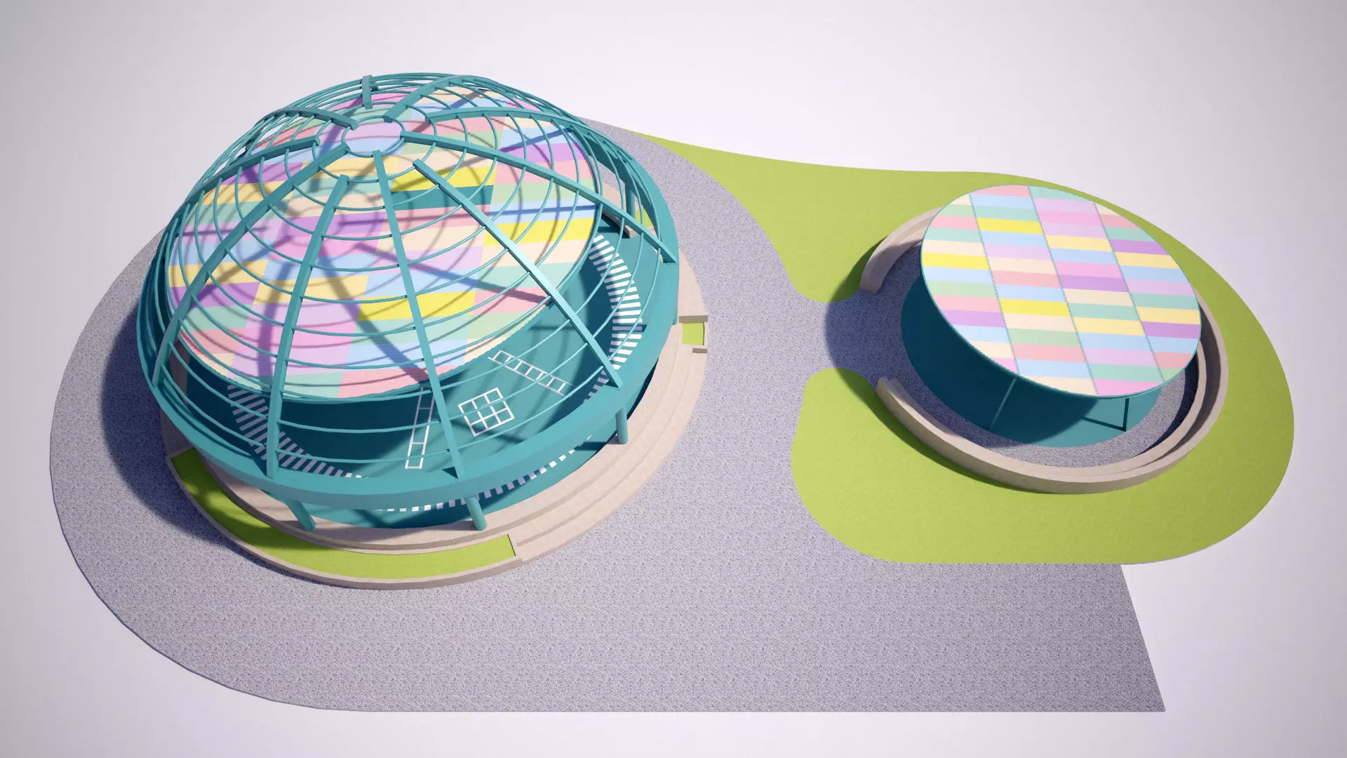 Communal Space Dome Pavilion 3D model