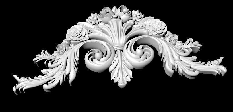 Central decor ornament for furniture 3D model_2