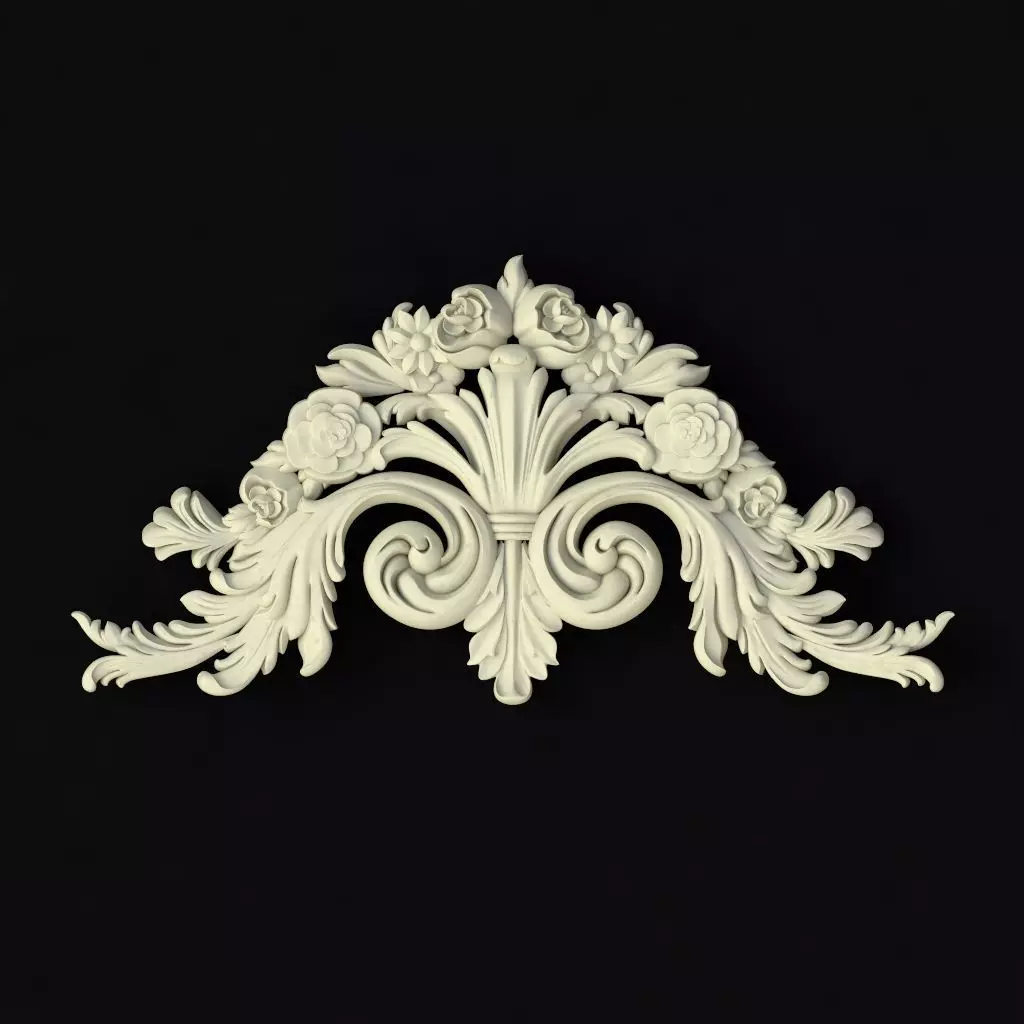 Central decor ornament for furniture 3D model_0