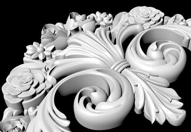 Central decor ornament for furniture 3D model_4