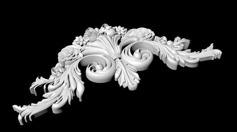 Central decor ornament for furniture 3D model_3