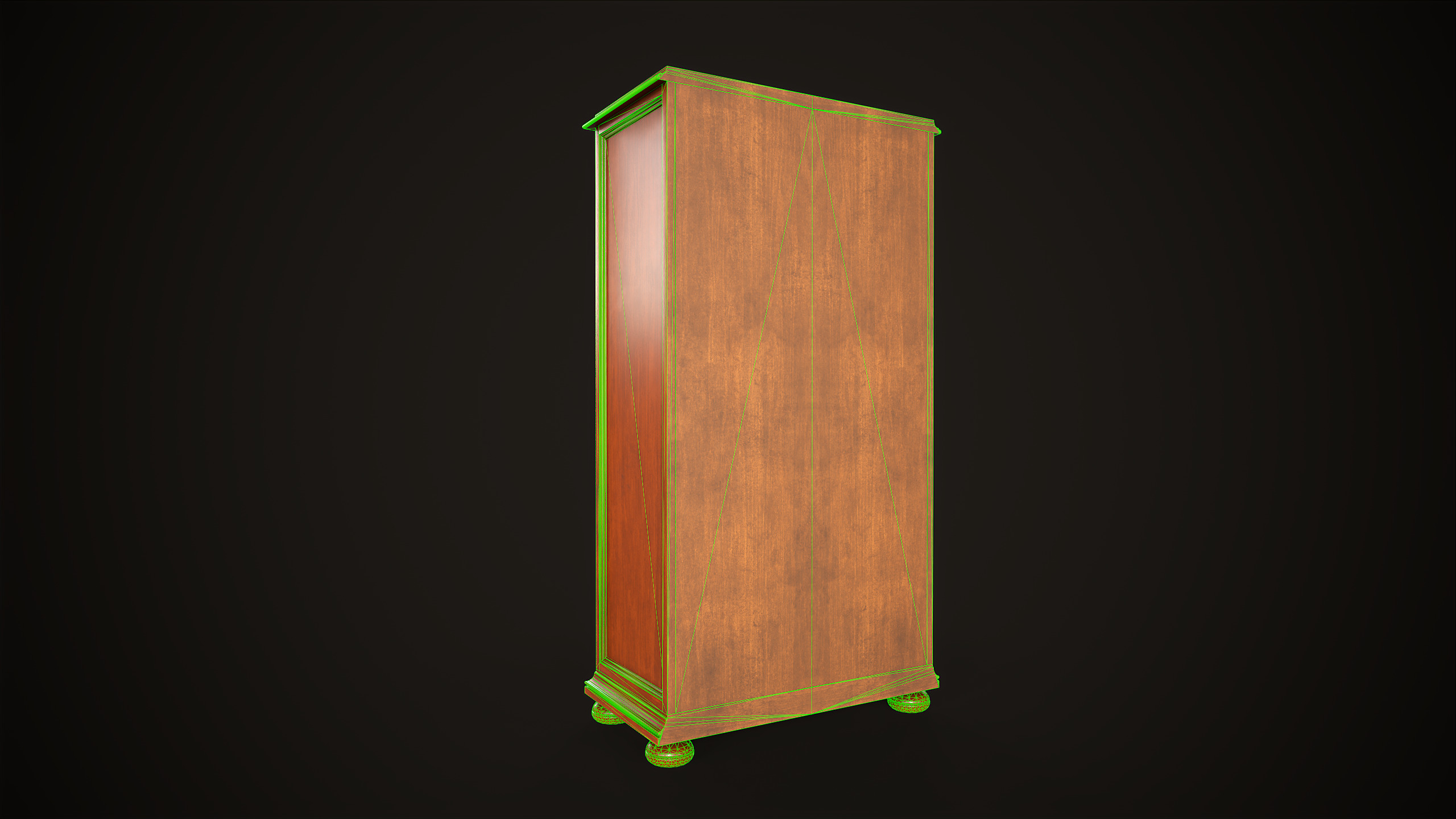 Vintage wardrobe Low-poly 3D model_18