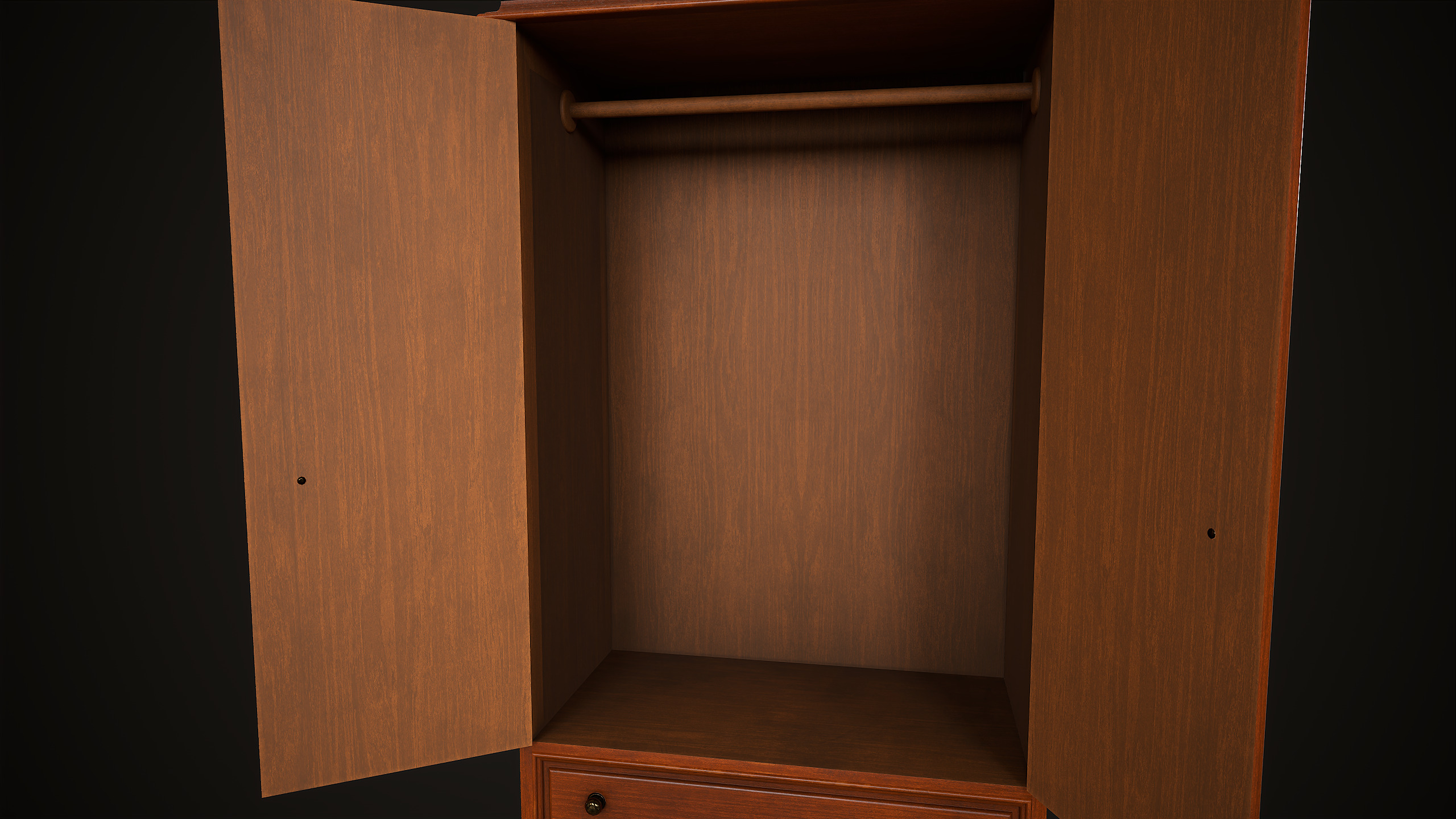 Vintage wardrobe Low-poly 3D model_11