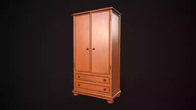 Vintage wardrobe Low-poly 3D model