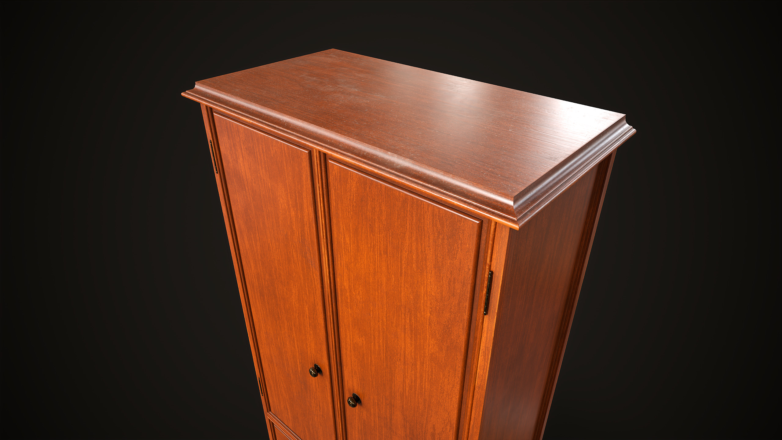 Vintage wardrobe Low-poly 3D model_9