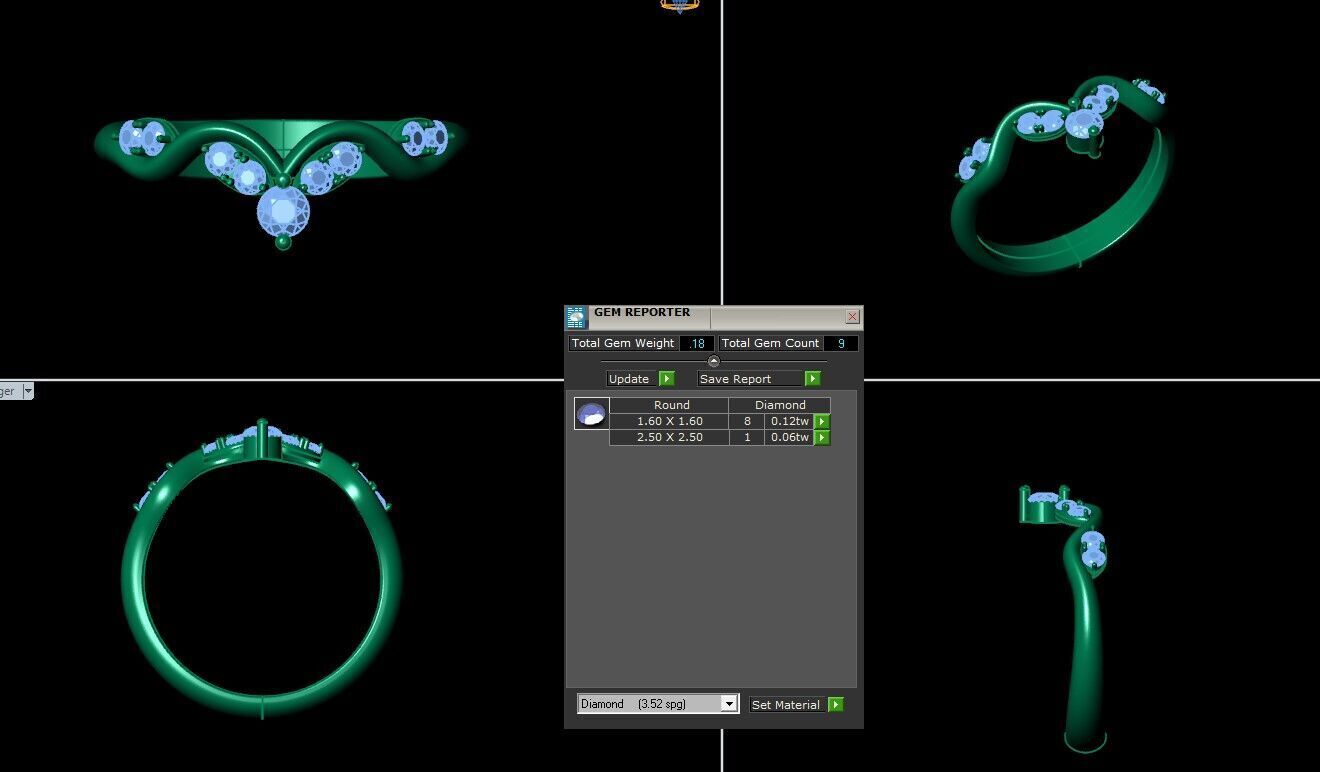  Women Ring Jewelry Ready For Print SR70 3D print model_6