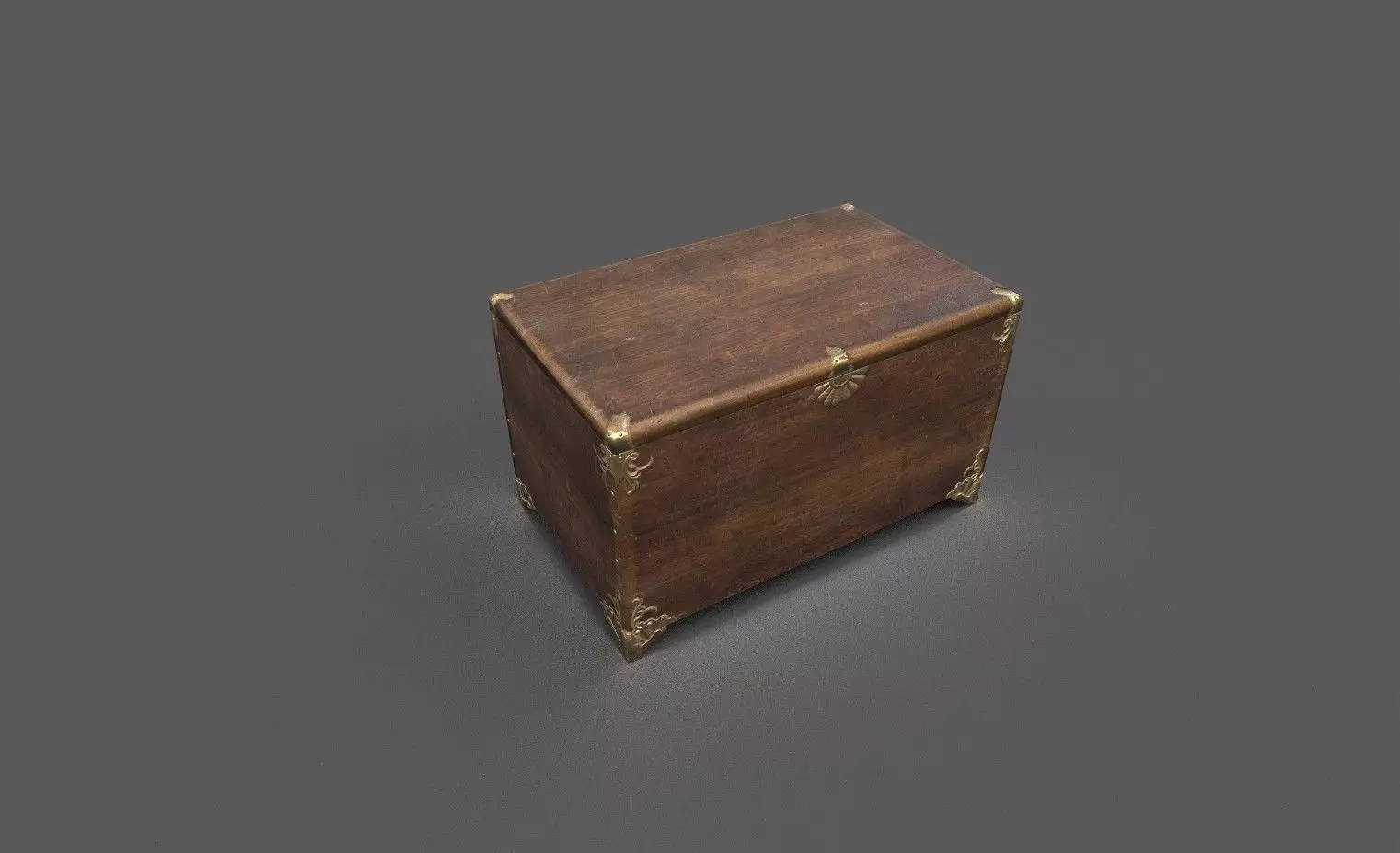 Chest Low-poly 3D model_0