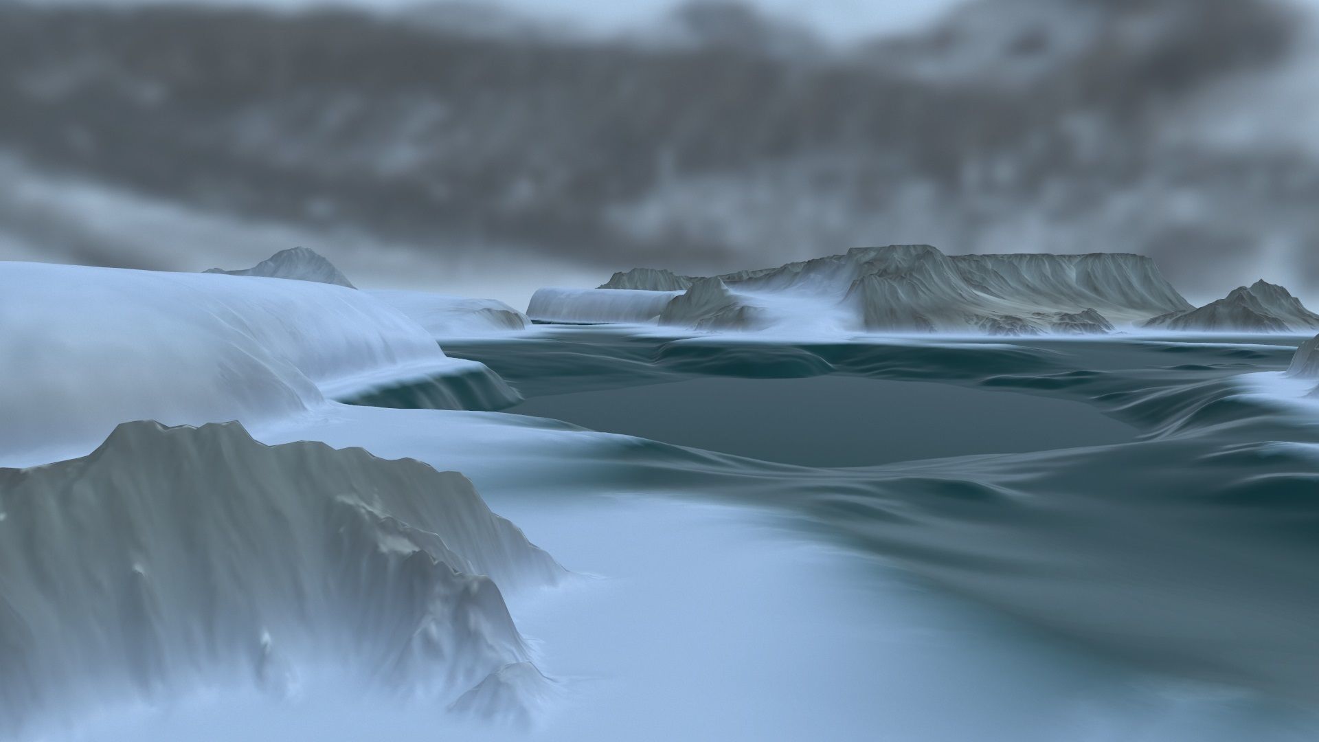 snow terrain 1 3D model_2